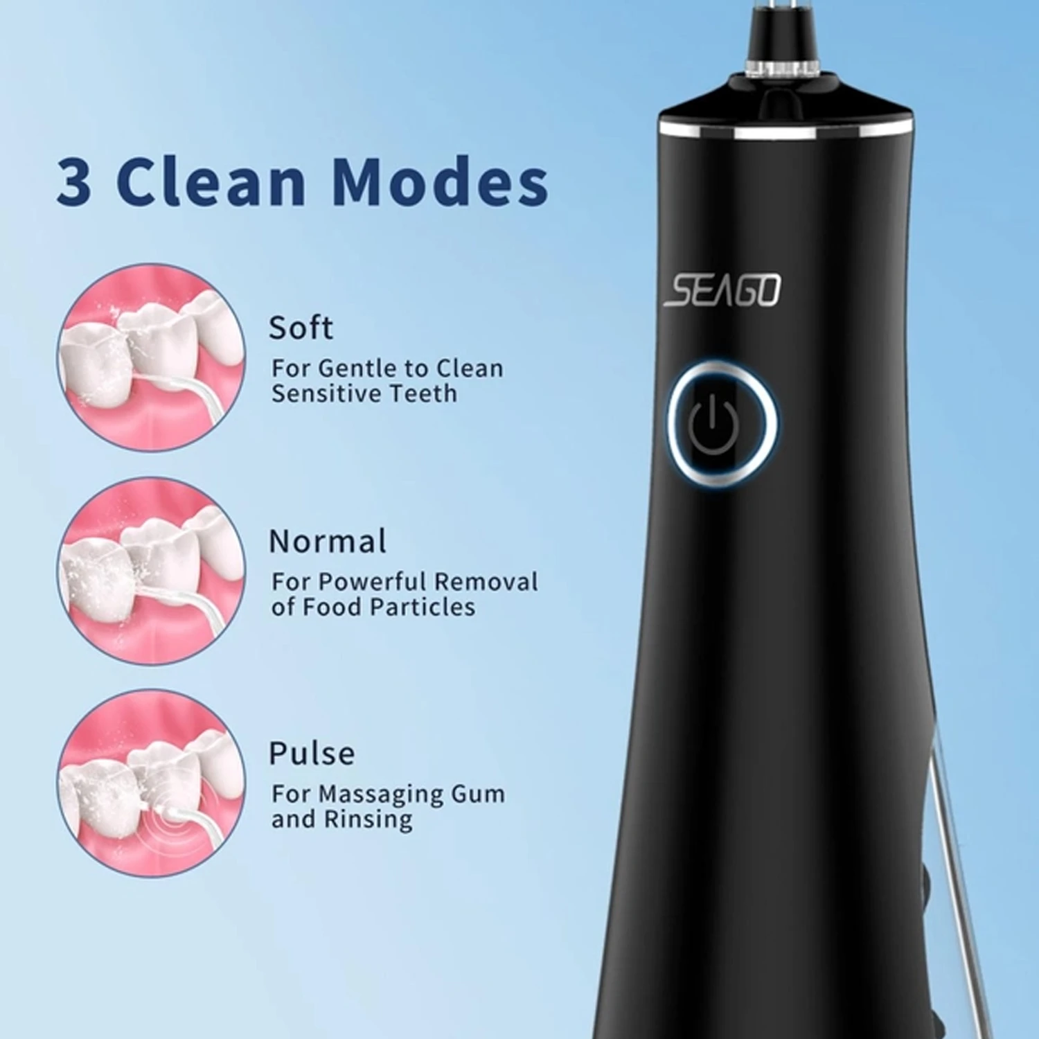 Портативный ирригатор Seago SG-8001 чёрный USB · 7