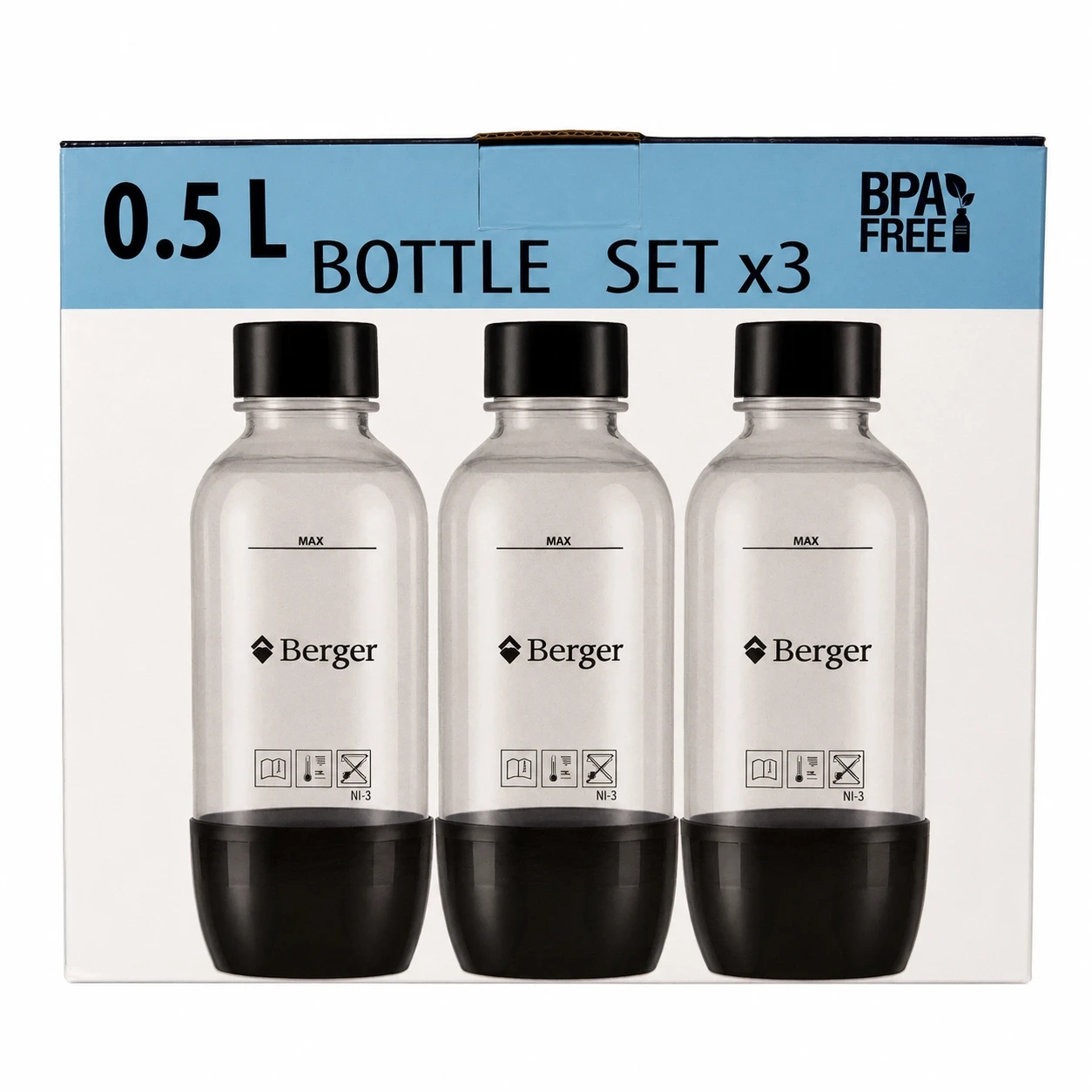 Набор бутылок Berger для сифонов SodaStream и Berger, 3 шт. по 0,5 л · 3