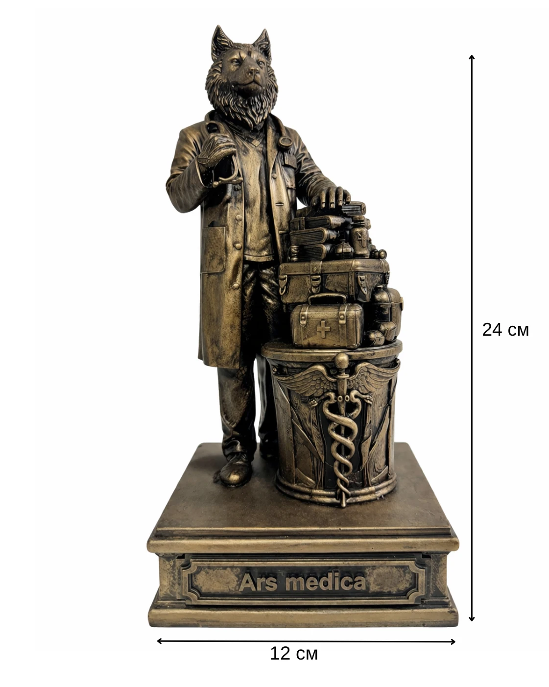 Статуэтка DIKOCE Врач Ars Medica 24 см, античная бронза · 2