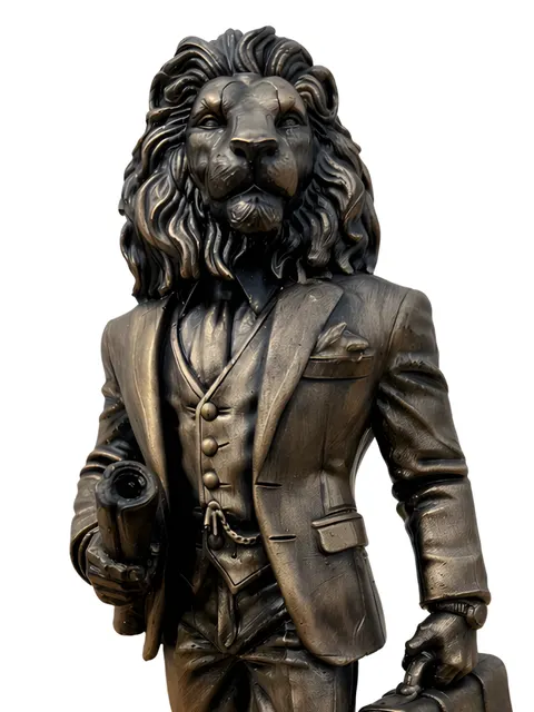 Статуэтка DIKOCE Лев Dominus Leo 24 см, античная бронза · 2