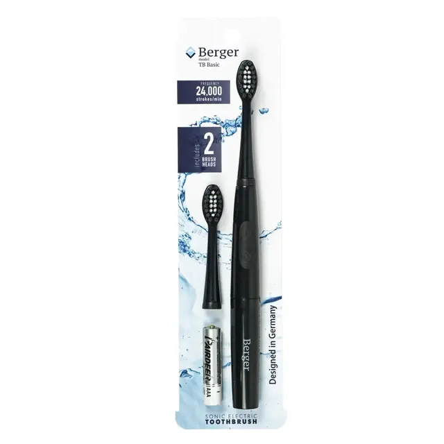 Электрическая зубная щётка Berger TB Basic чёрная с 2 насадками · 6