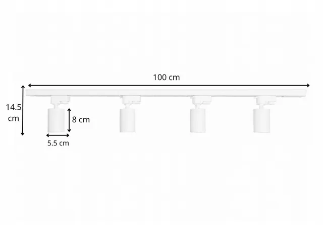 Комплект трекового освещения Bergs 511T1-100-4GU10 4 × GU10, белый · 5