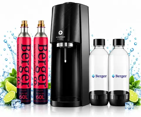 Набор для газирования воды SodaStream E-TERRA, чёрный: 2 баллона CO2, 2 × 1 л