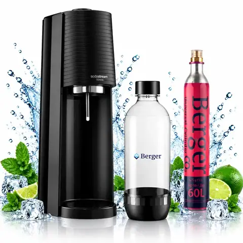 Набір для газування води SodaStream TERRA, чорний: 1 балон CO2, 1 × 1 л