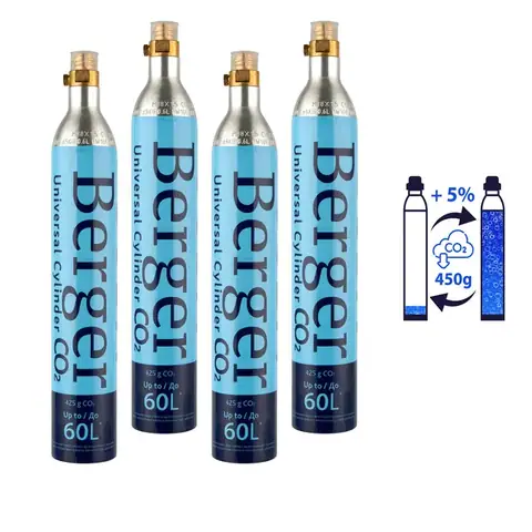 Обмен 4 резьбовых баллонов CO2 по 425 г - Berger / SodaStream / другие