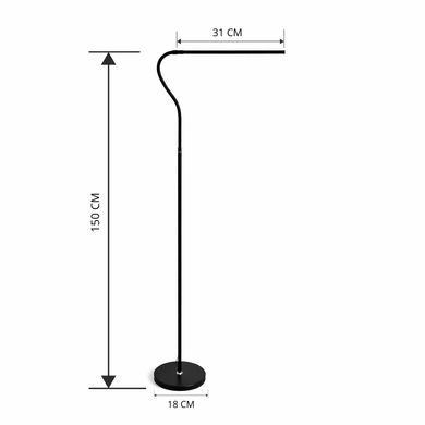 Торшер Berger 1049-FL-14 Black LED 14 Вт 4000K 140см