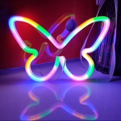 Світильник настінний Arnolux Метелик 417-65-ML Різнокольоровий LED 1,9Вт, USB+3xAA battery, 22,5*15,5см