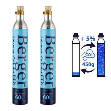 Обмен двух баллонов Berger/Sodastream CO2 2x450g (Газ)