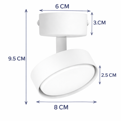 Спотовий світильник Berger 4003-SL-1 White GX53 max 1x15 Вт, &Oslash;82мм h80мм