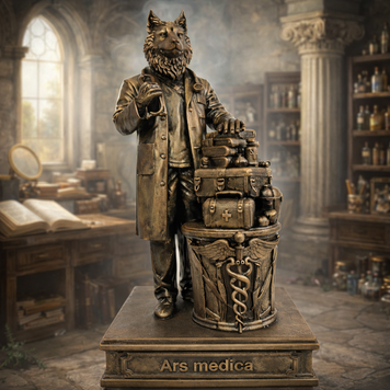 Статуэтка Ars Medica бронзовая &ndash; коллекционная скульптура, 24 см
