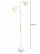 Торшер Bergs 1060-FL-2 White 2*E27 макс 40 Вт, 180см