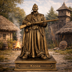 Статуэтка Казак бронзовая историческая &mdash; коллекционная скульптура, 24 см