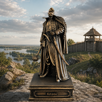 Статуэтка Казак бронзовая историческая &mdash; коллекционная скульптура, 24 см